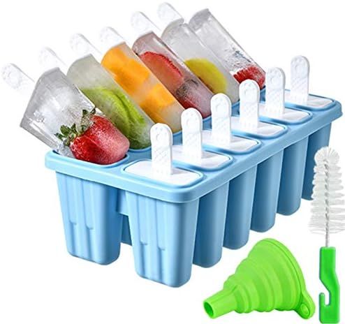 Popsicle Molds，Popsicle Mold12 Pieces Silicone Ice Pop Popsicle Easy Release (12 Cavities, Ligh... | Amazon (US)