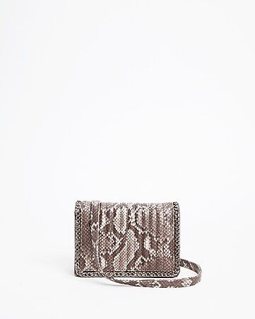 snakeskin print shoulder bag | Express