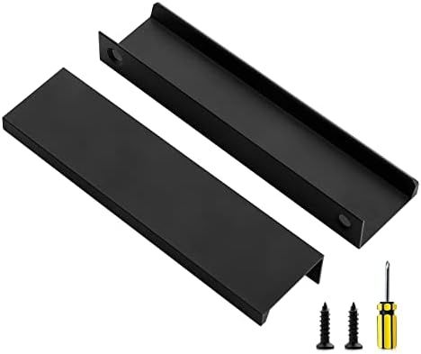 Ravinte 6 Pack Finger Pulls for Cabinets 128mm/5" Length Black Edge Pulls Matte Black Finger Cabi... | Amazon (US)