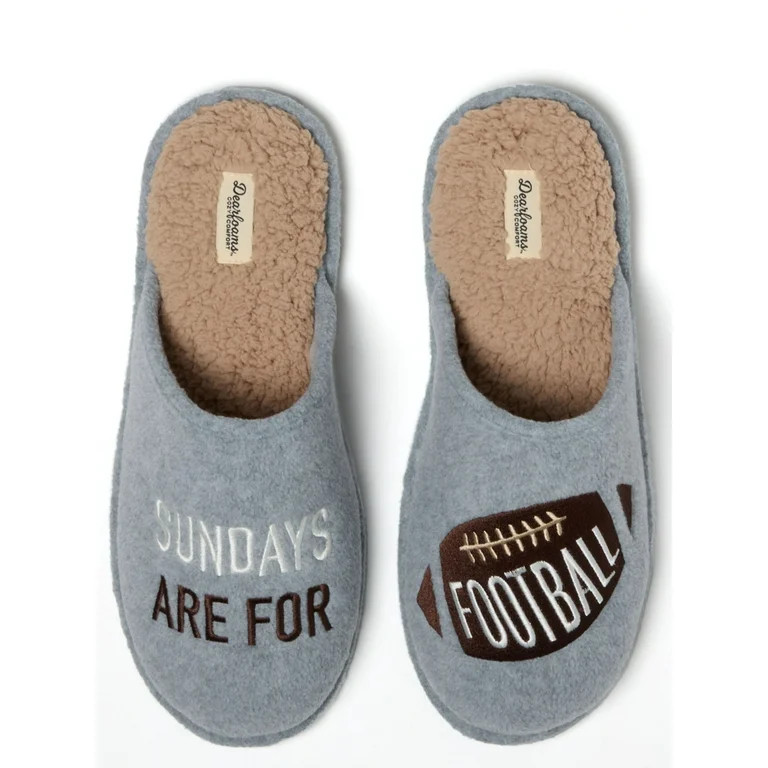 Dearfoams Cozy Comfort Men's Sunday Football Scuff Slippers | Walmart (US)