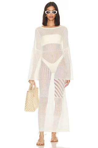 L'Academie Evea Maxi Knit Dress in White from Revolve.com | Revolve Clothing (Global)