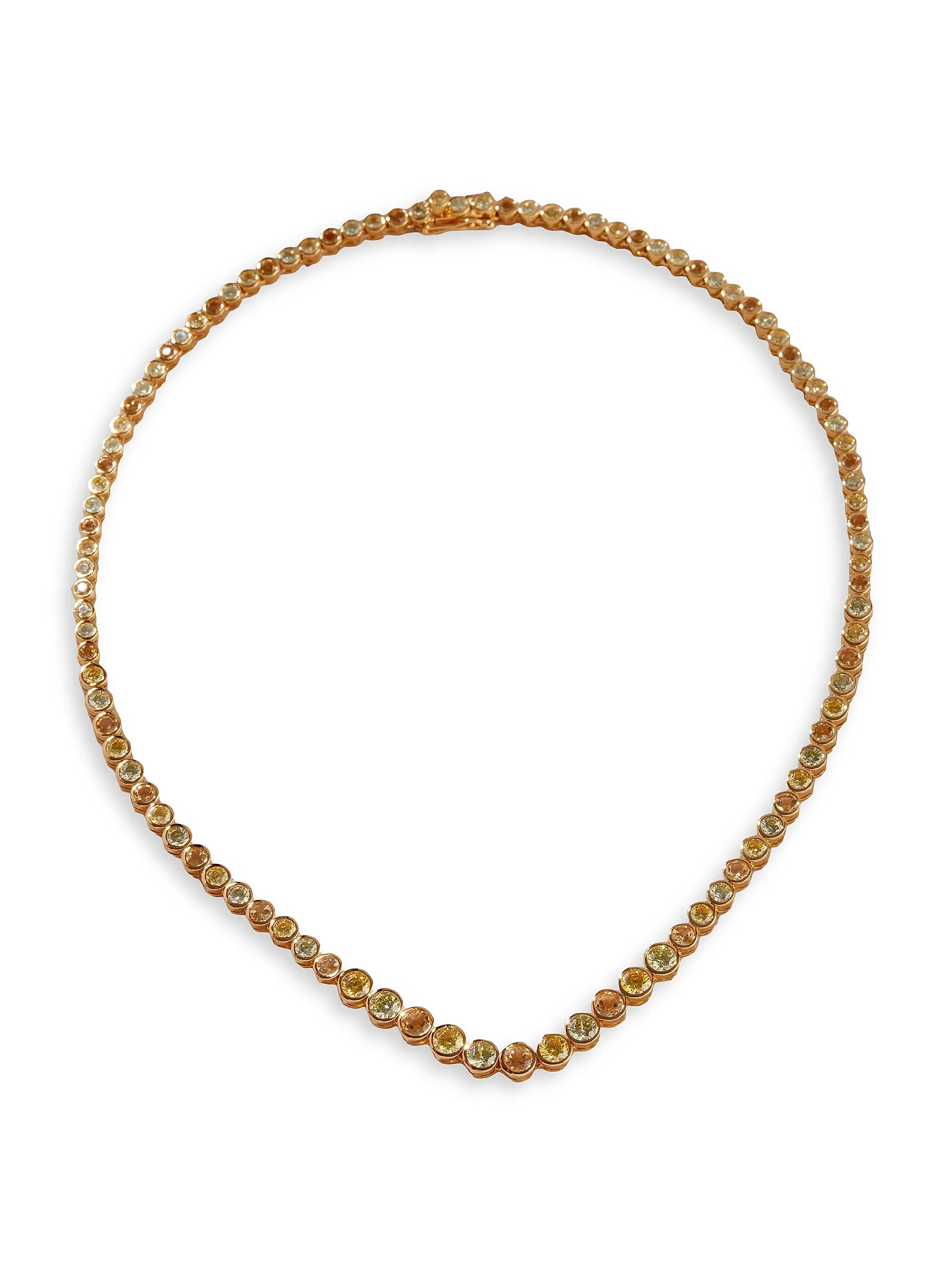 The Isla 18K-Gold-Plated, Citrine & Cubic Zirconia Tennis Necklace | Saks Fifth Avenue
