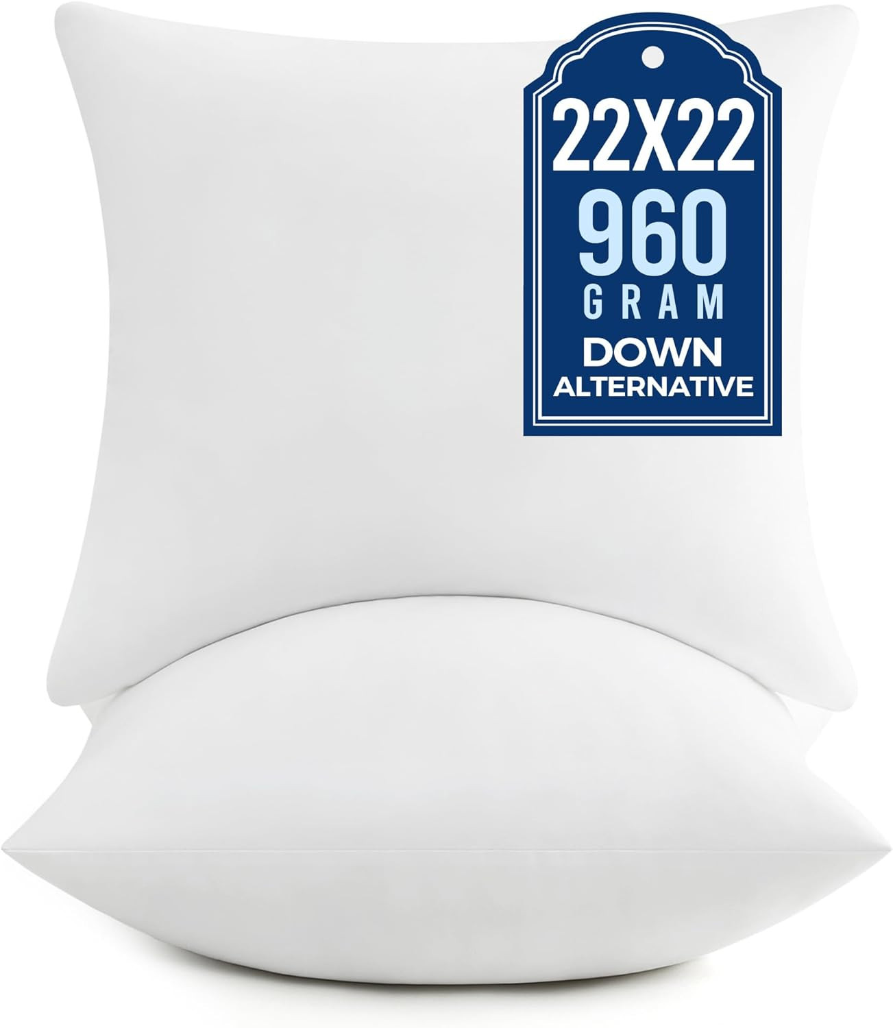puredown® 22x22 Pillow Inserts, Fluffy Plush Square Form Sham Stuffer Set of 2, Decorative Down ... | Amazon (US)