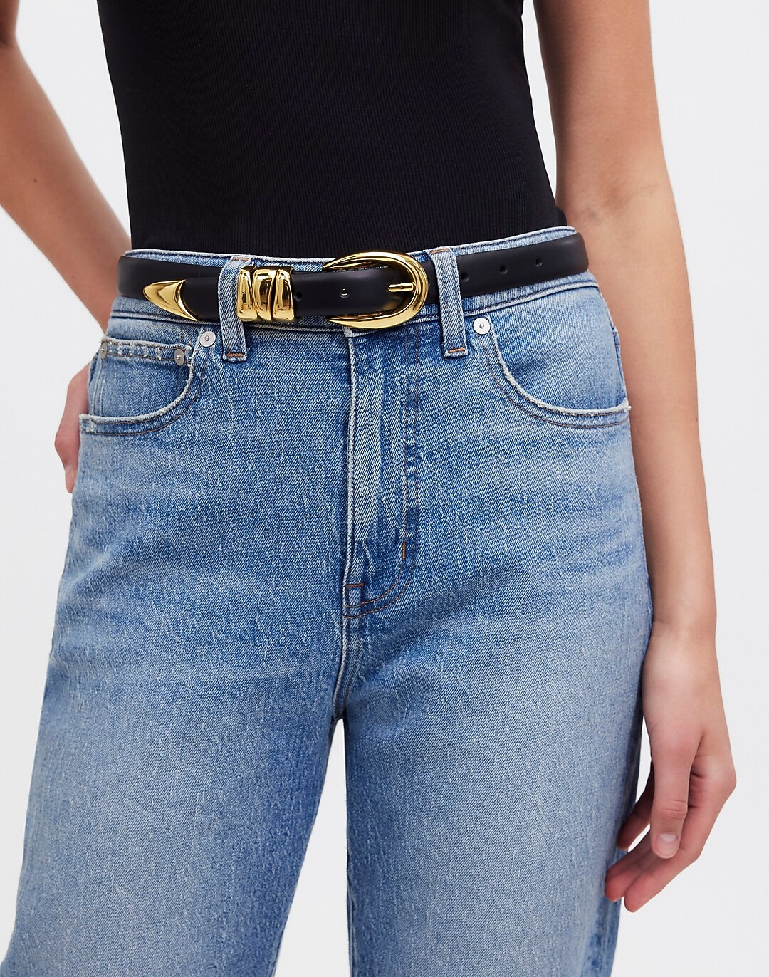 Chunky Metal Leather Belt | Madewell