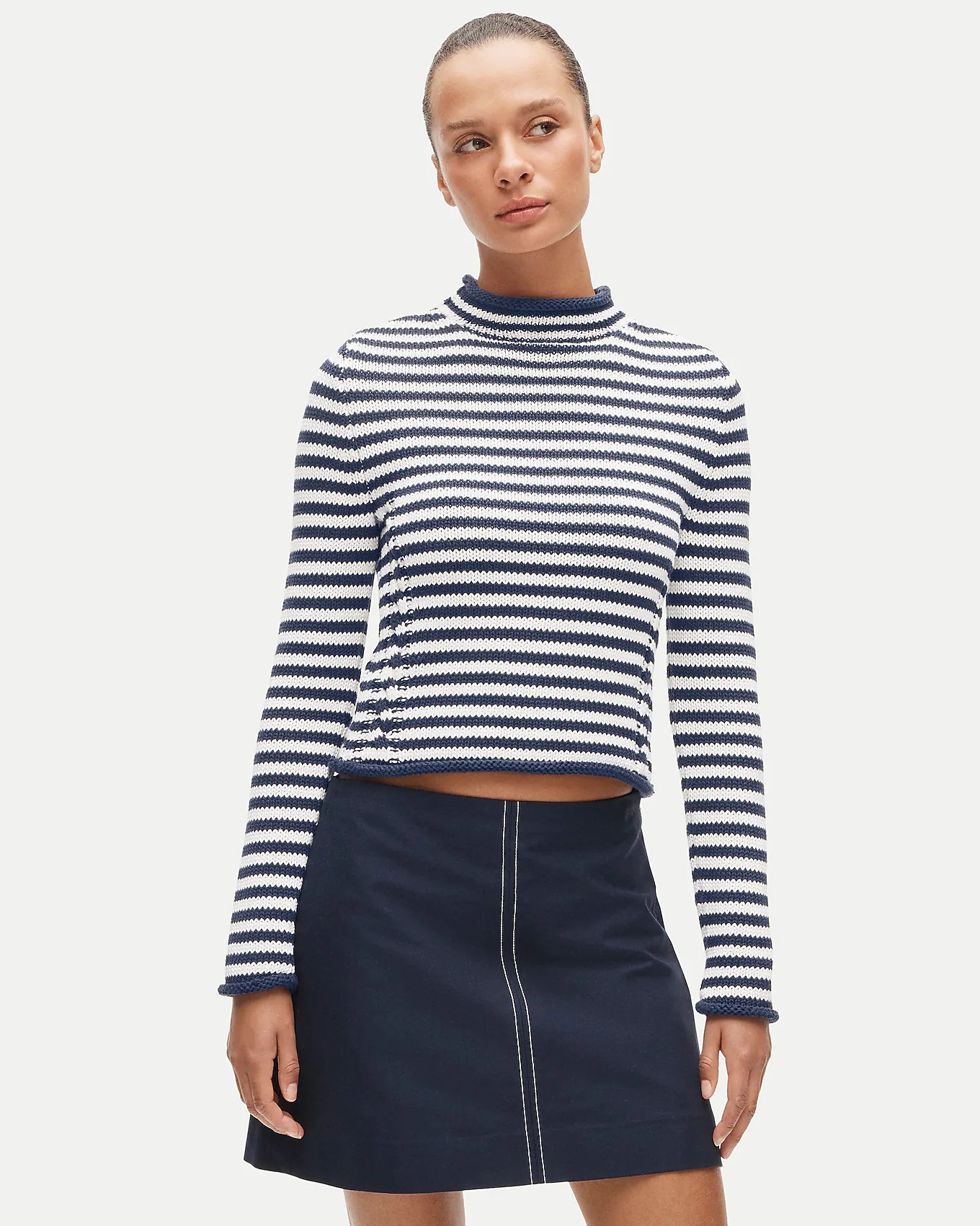 Rollneck\u2122 reversible cardigan in stripe | J. Crew US