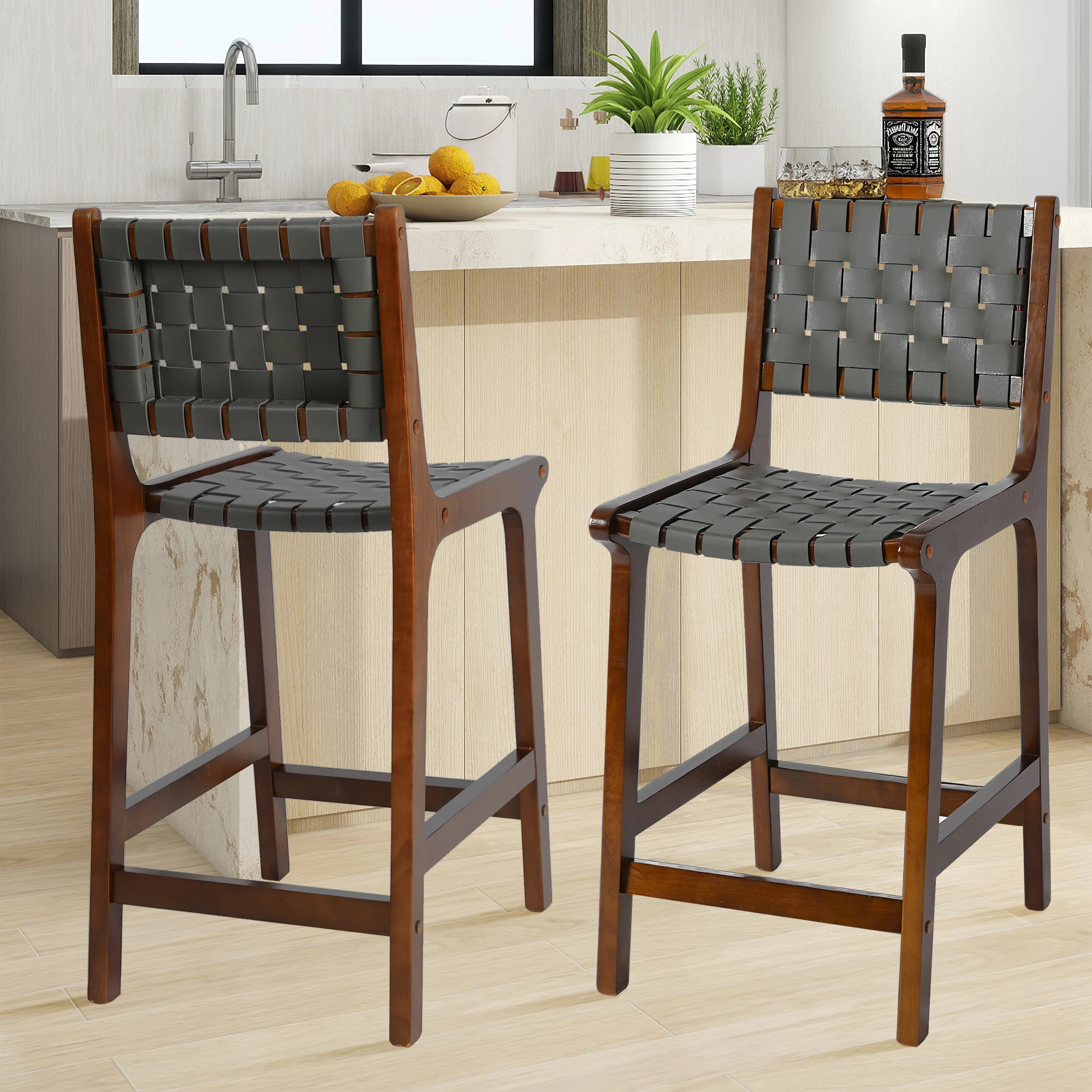 Dolorous Counter Stool with Solid Wood Frame | Wayfair North America
