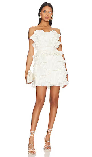 AMUR Reed Pleated Shell Dress in Ivory. - size 2 | Revolve Clothing (Global)