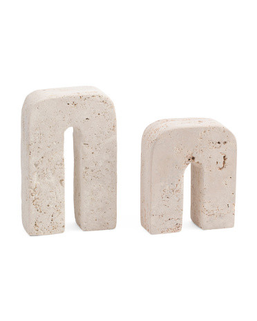 2pc Travertine Arch Bookend Set | TJ Maxx