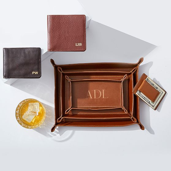 Rustic Leather Catchall Tray | Mark and Graham