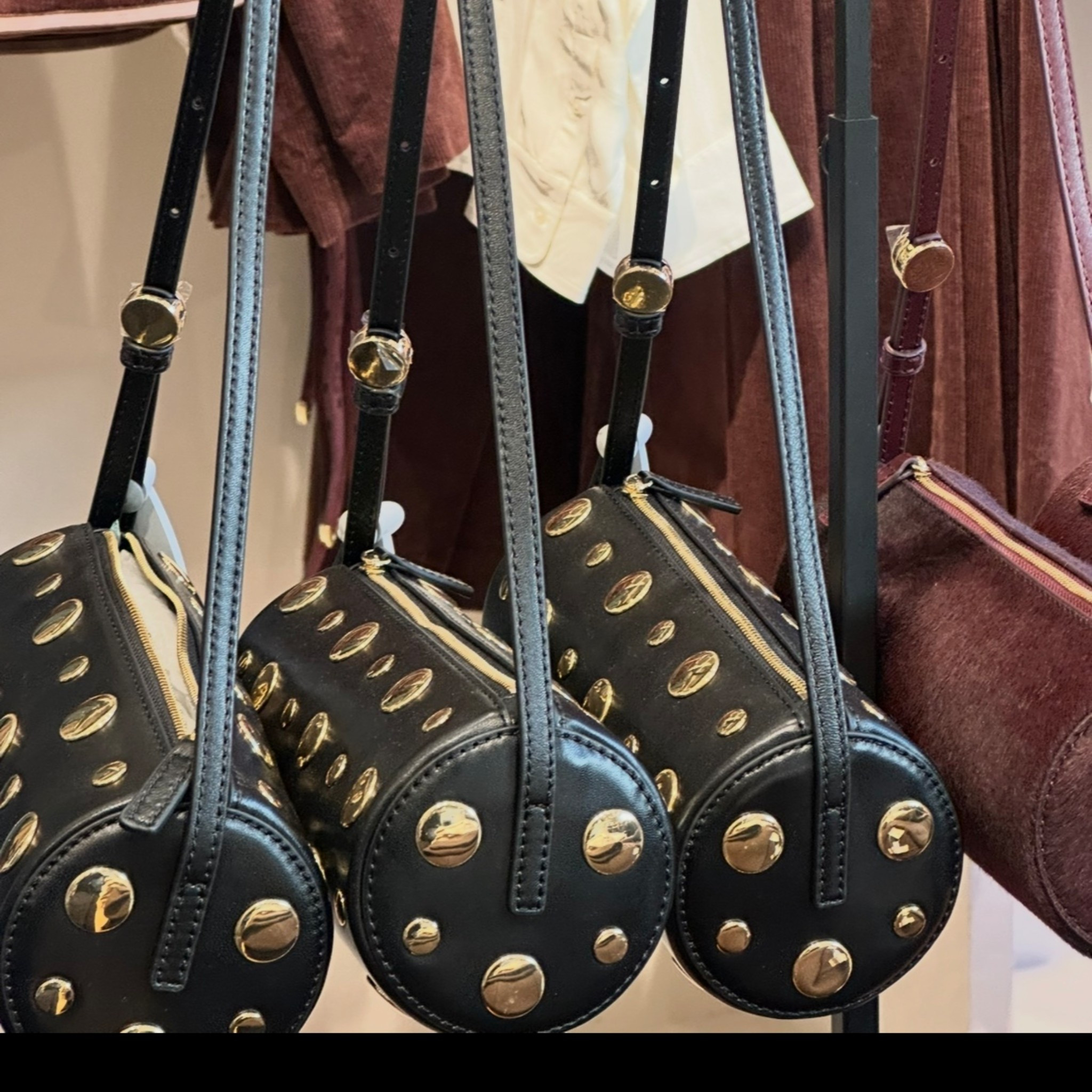 This unique studded bag is great for the holidays. 