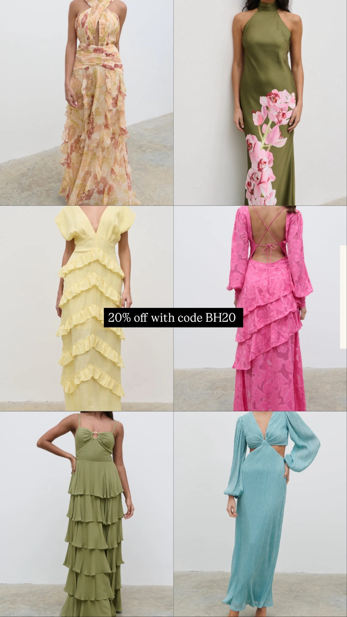 20% off wedding guest dresses with code BH20 💕