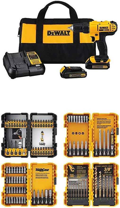 DEWALT 20V MAX* Cordless Drill/Driver Kit with Screwdriver/Drill Bit Set, 100-Piece (DCD771C2 & D... | Amazon (US)