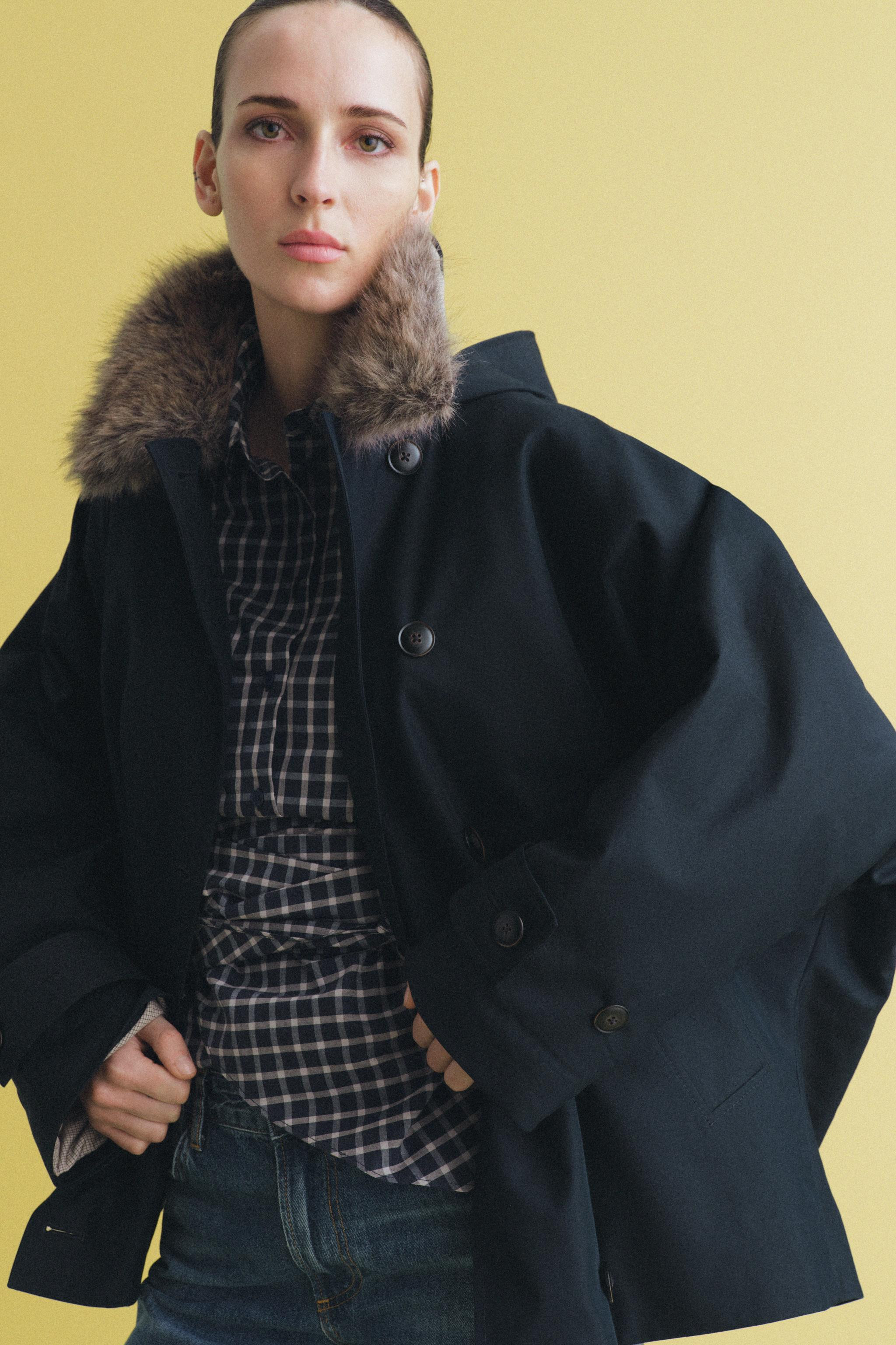 ZW COLLECTION FAUX FUR COLLAR TRENCH COAT | Zara UK