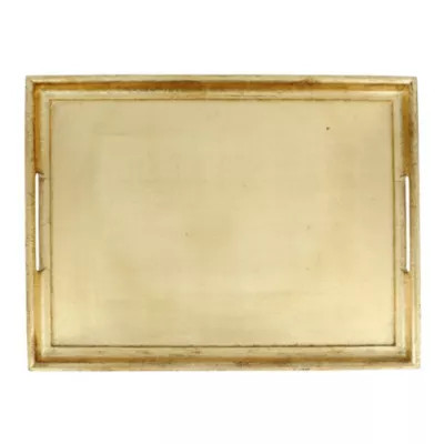 Vietri Florentine Wooden Accessories Gold Large Rectangular Tray | Belk