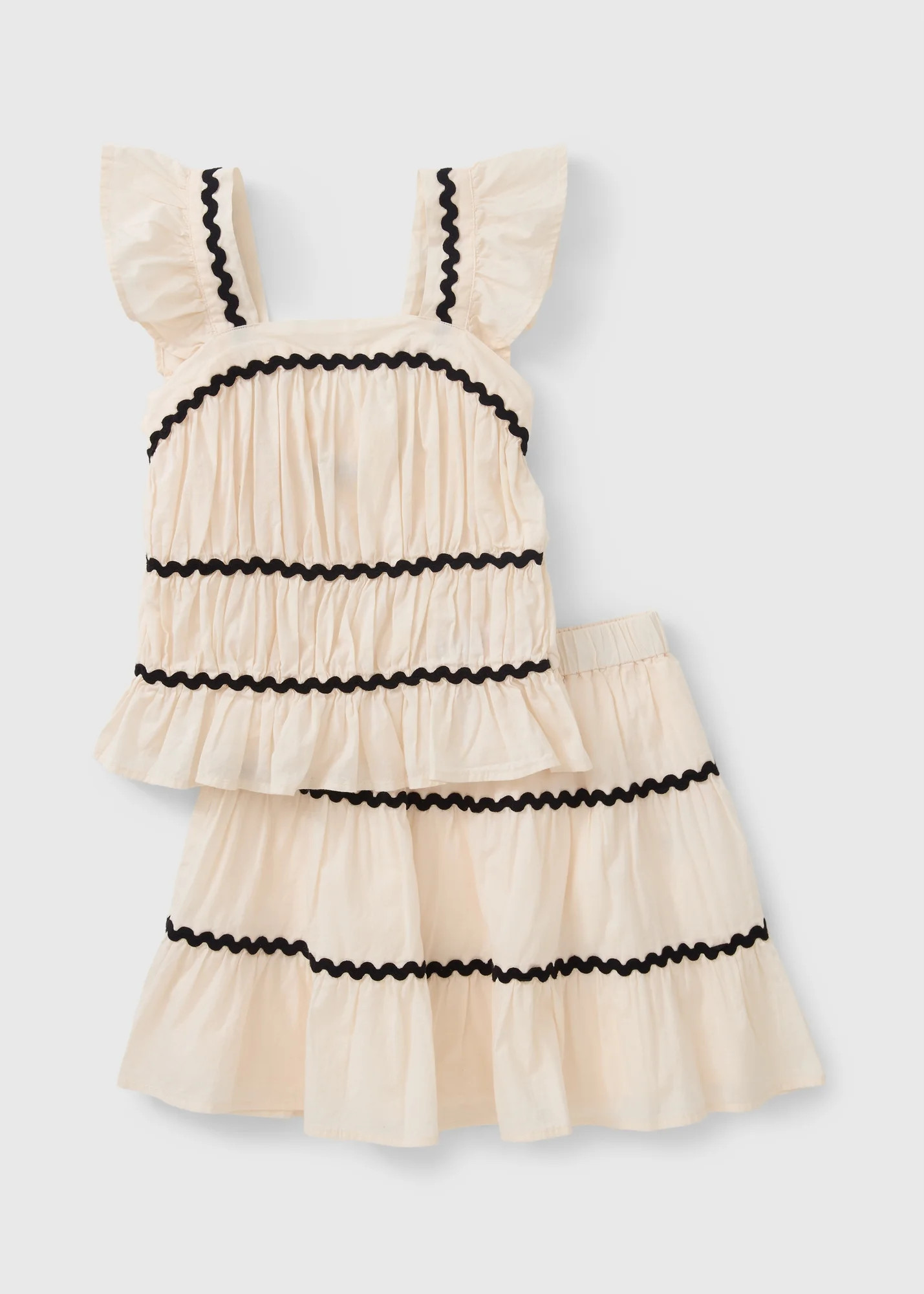 Girls Cream Woven Frill Top & Skirt Set (7-15yrs) | Matalan (UK)