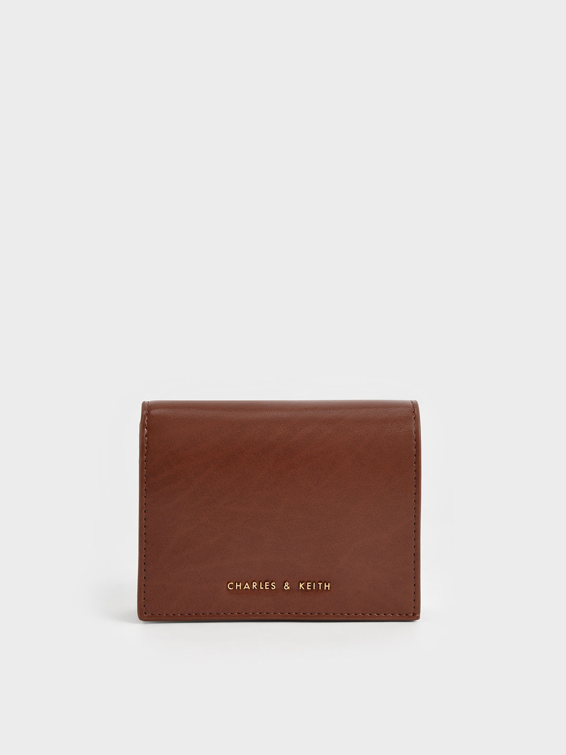 Snap Button Mini Short Wallet
 - Chocolate | Charles & Keith EU