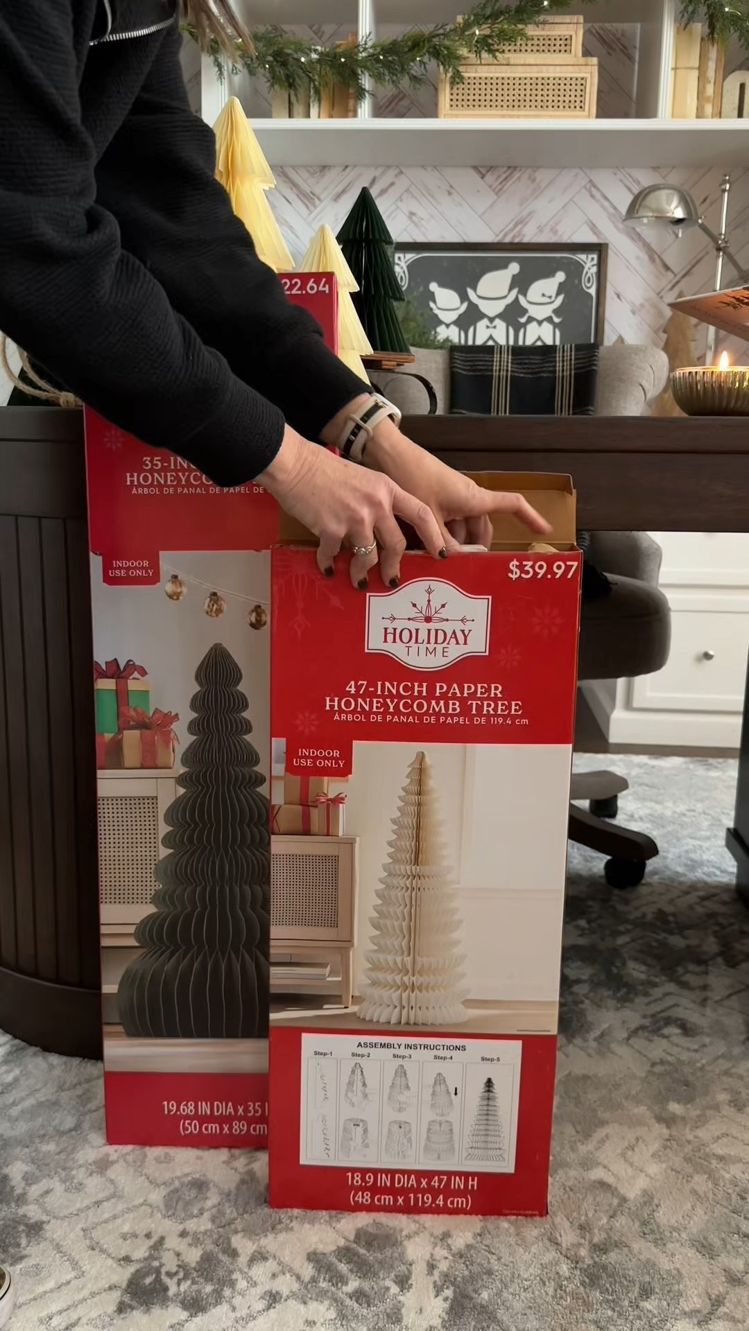 I’m obsessed with these paper, honeycomb Christmas trees in all sizes! They are so beautiful with just a touch of gold on the edges.
#honeycombtree 

#LTKHoliday #LTKSeasonal #LTKHome