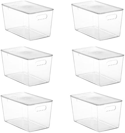 Vtopmart 6 Pack Clear Stackable Storage Bins with Lids,XLarge Plastic Containers with Handle for ... | Amazon (US)