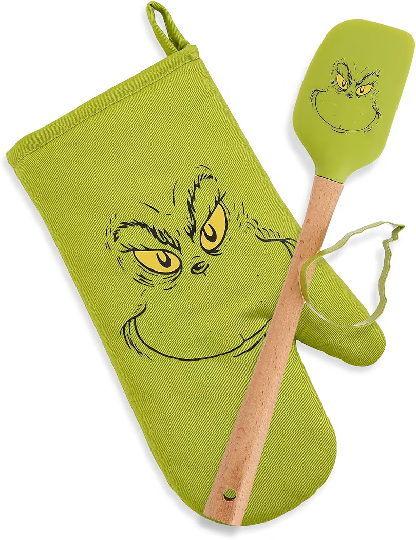 Dr. Seuss The Grinch Cookie Cutter Spatula and Oven Mitt Baking Set | Amazon (US)