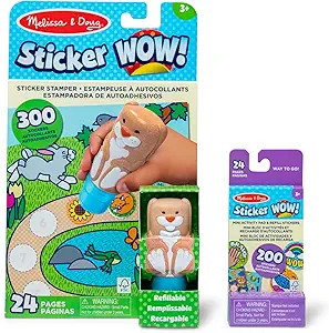 Melissa & Doug Sticker Wow!™ Bunny Bundle: 24-Page Activity Pad, Stamper, 500 Stickers, Mini Pa... | Amazon (US)
