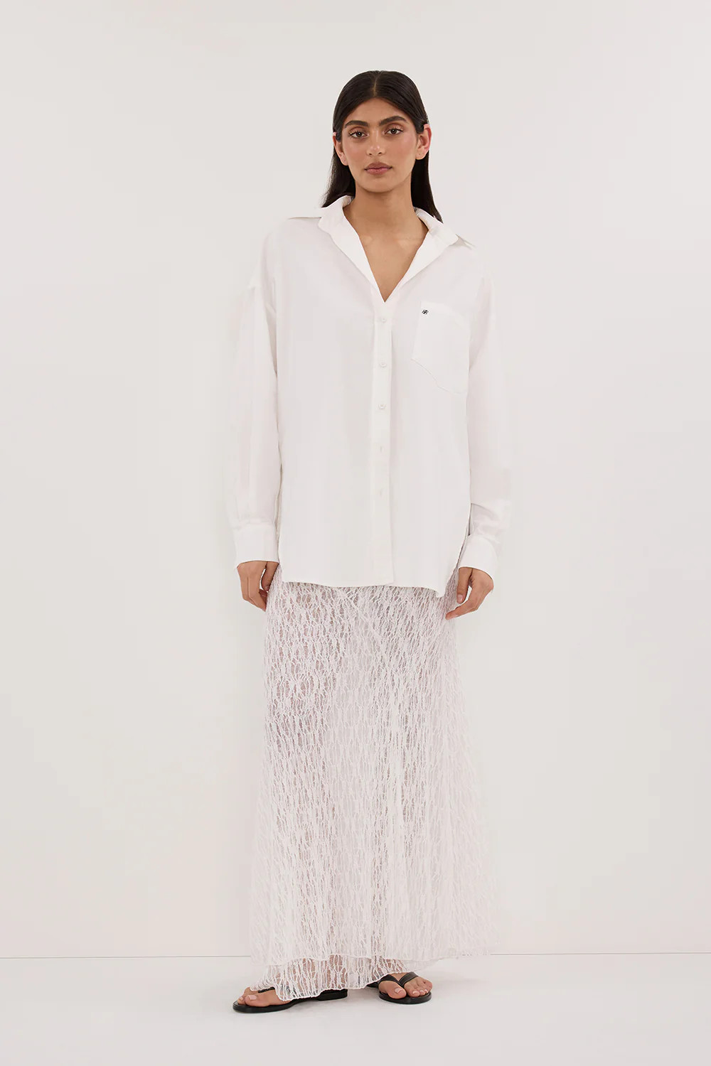 RHEA WHITE OVERSIZED COTTON SHIRT | DISSH
