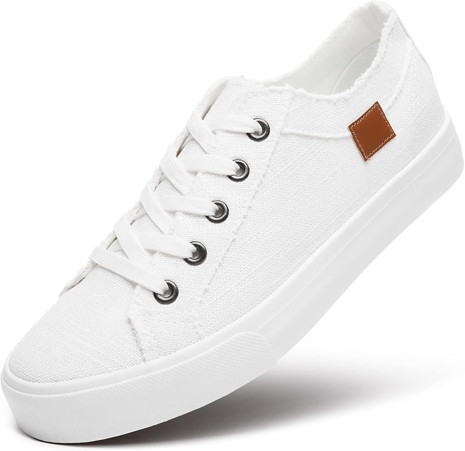 Women's Sneakers Canvas Shoes for Women Lace up Fashion Canvas Sneakers Classic Low Top Casual Sh... | Amazon (US)