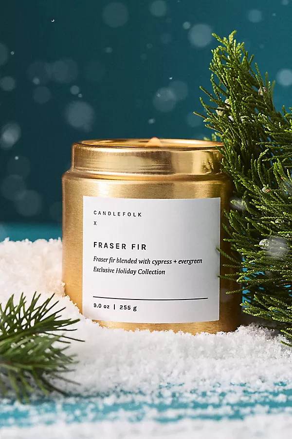 Woody Frasier Fir Tin Candle | Anthropologie (US)