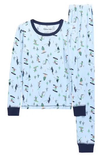 Pillow Talk Matching Family Print Long Pajamas in Blue Ski Days at Nordstrom Rack, Size 12 | Nordstrom Rack