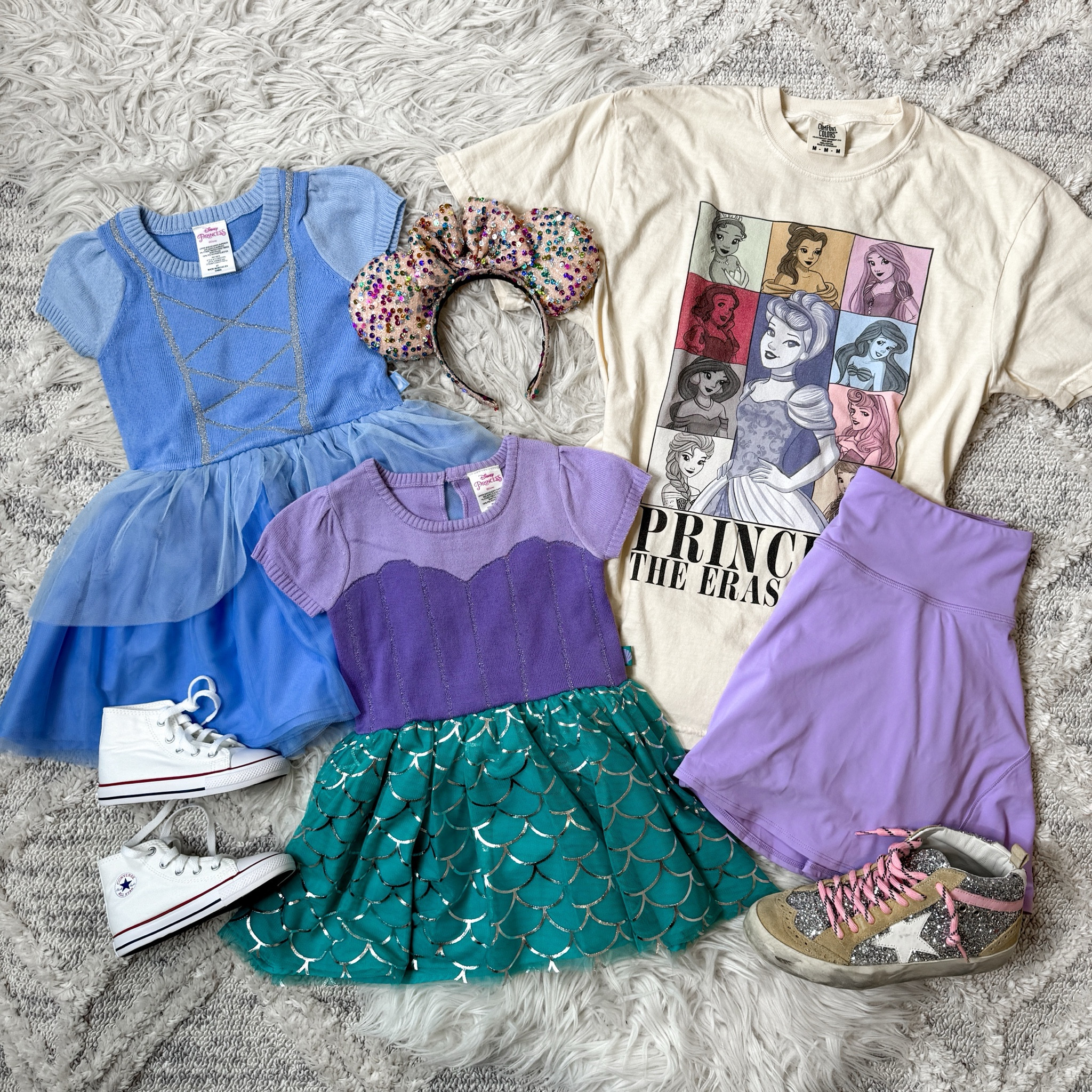 Disney outfit, Disney World outfit, Walt Disney World Outfit, family Disney outfits, vacation outfit, princess dress, princess eras tee, purple skort 

#LTKtravel #LTKfamily #LTKkids