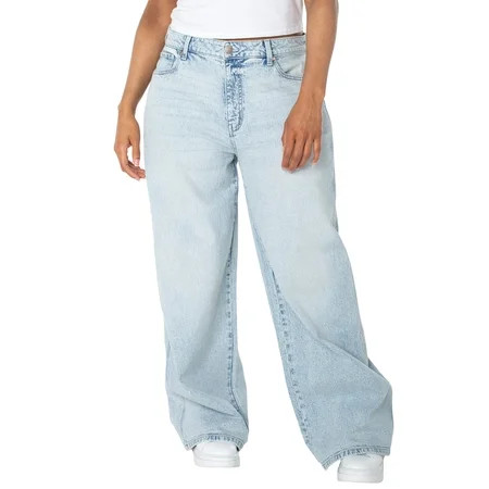 Celebrity Pink Women's and Women's Plus Baggy Wide Leg Jeans, Available in 30", 32", and 34" inseams, Sizes 1-24W | Walmart (US)