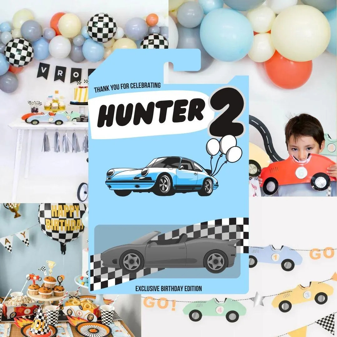 Editable Hot Wheels Favor Tags: Toy Car Birthday Thank You (Canva Template Digital Download | Etsy (US)