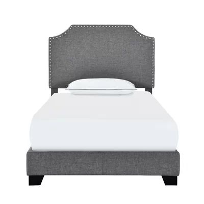 Pomfret Upholstered Standard Bed Zipcode Design Size: Twin, Color: Stone Gray | Wayfair North America