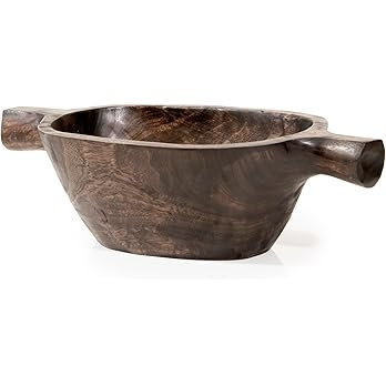 ANDALUCA Indonesian Mango Wood Decorative Oval Bowl with Handles 15in | Amazon (US)