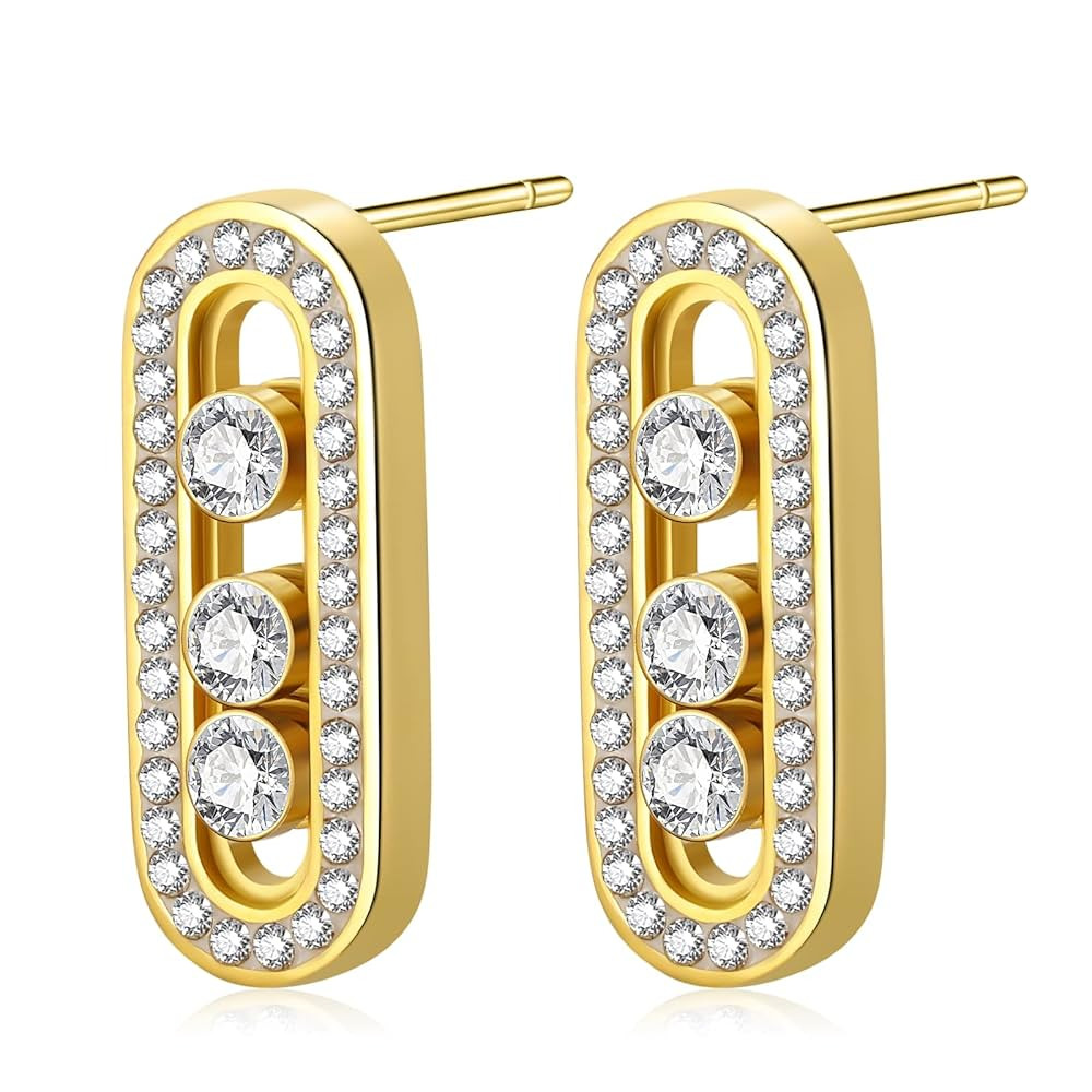 Earrings for Women Handmade Stud Earrings for Women Trendy Stainless Steel Stud Earrings for Wome... | Amazon (US)