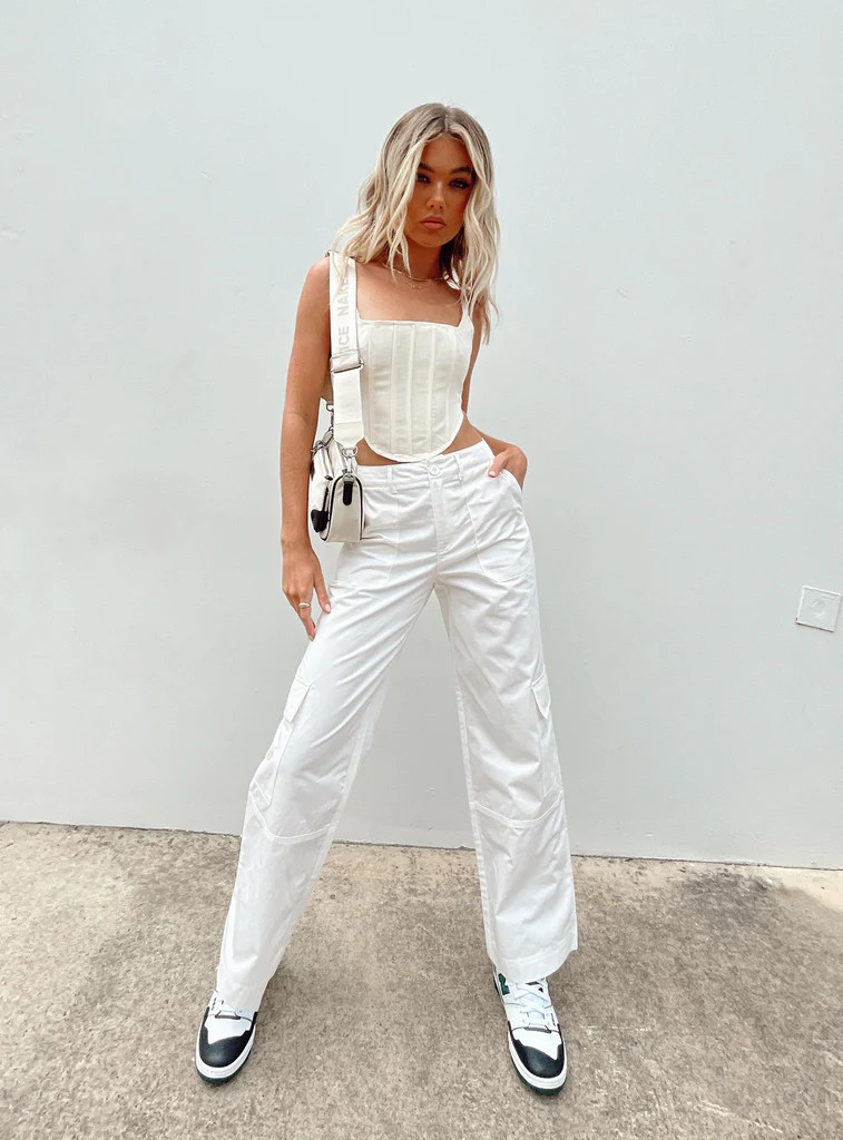 Ayla Linen Pants White | Princess Polly US