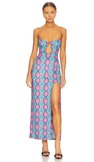 Bluma Maxi Dress in Blue Snake | Revolve Clothing (Global)