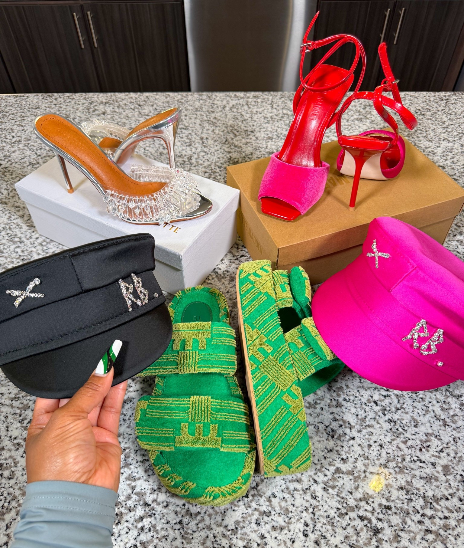 The crystal sandals are available in heel height 100mm and 120mm. I got the 100mm, but I linked both options for you. This is part 4 of my five-part birthday gift unboxing haul.

#LTKTravel #LTKStyleTip #LTKShoeCrush