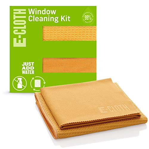 E-Cloth Microfiber Window Cleaning Cloth Kit - Glass Cleaning Cloth for Windows, Mirrors, Cars, Lenses, Eyeglasses, & More, Streak Free Clean, Machine Washable Reusable Towel - Tangerine Orange | Amazon (US)