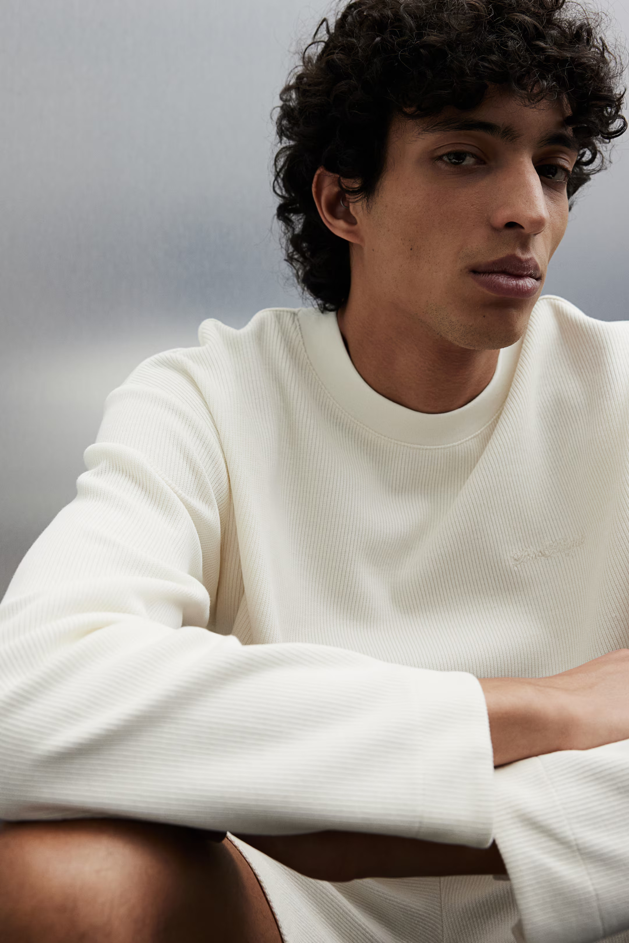 Loose Fit Long-Sleeved Jersey Shirt - Cream - Men | H&M US | H&M (US + CA)