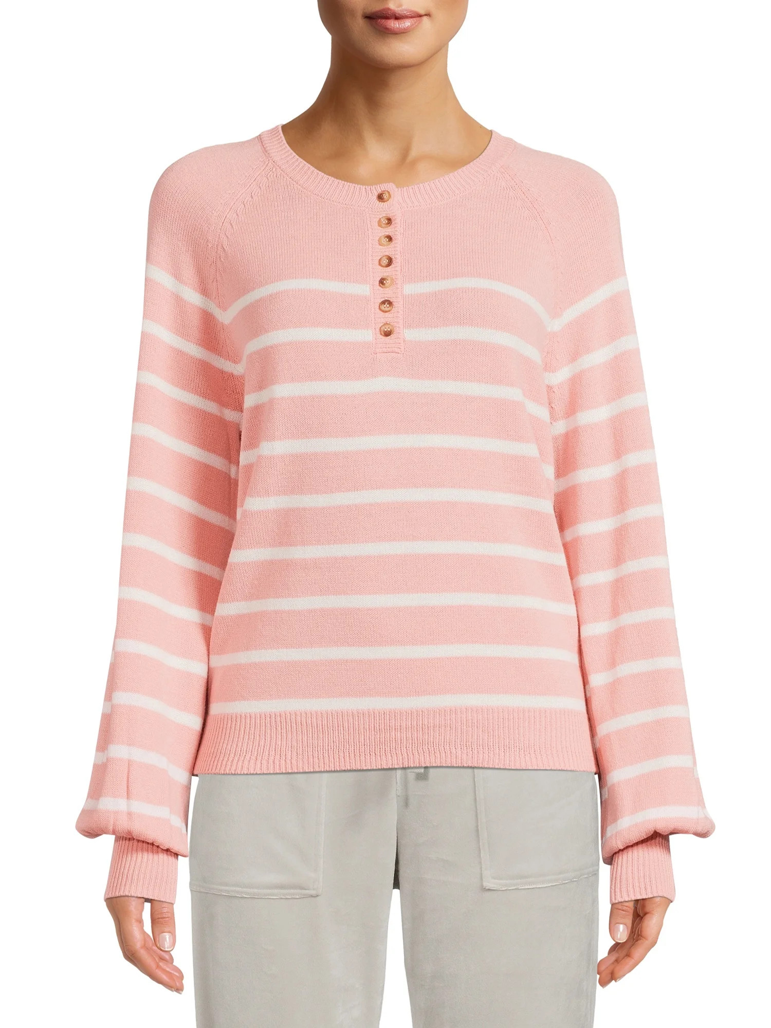 Time and Tru Women's Henley Sweater | Walmart (US)