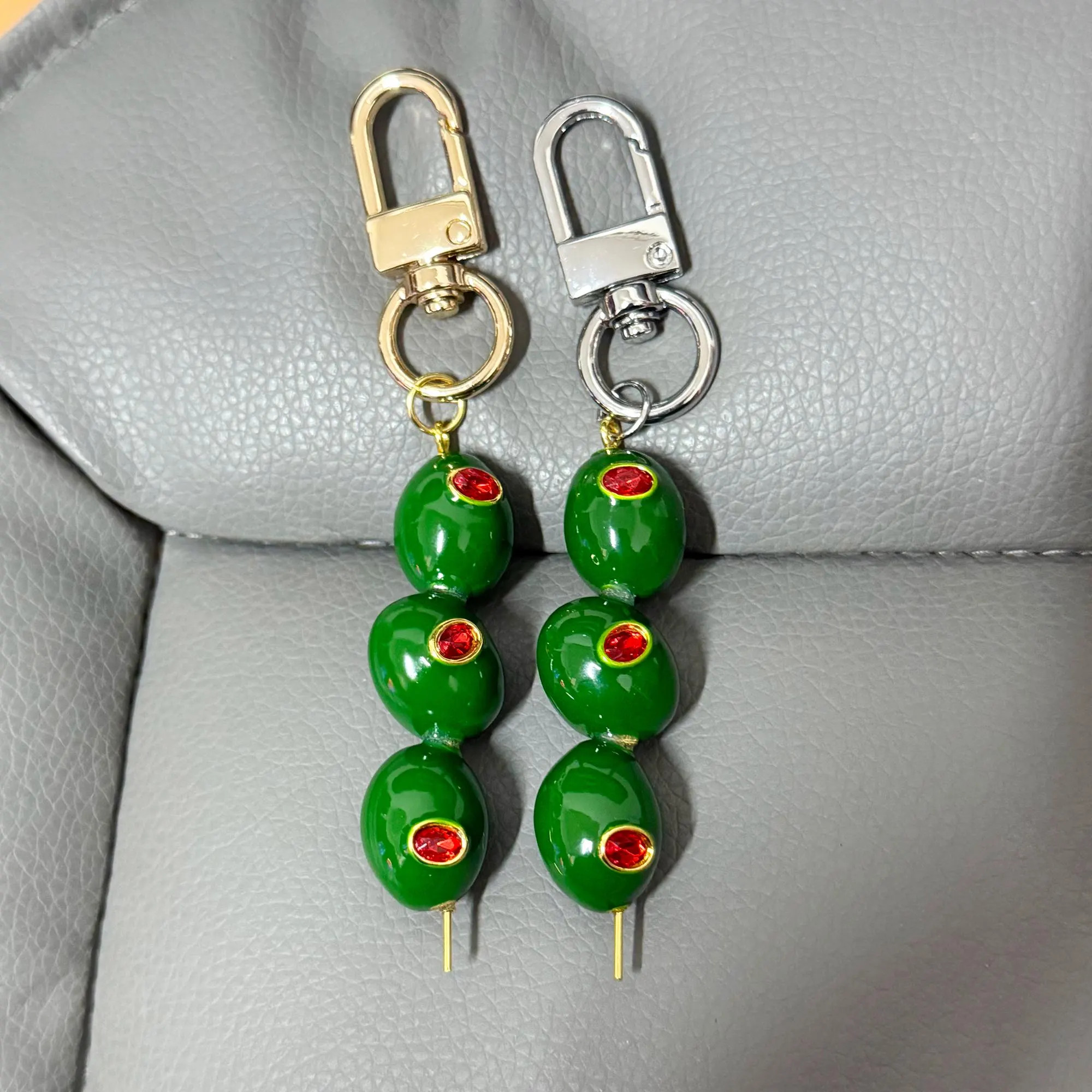 Enamel Olive Keychain | Martini Cocktail Bag Charm | Etsy (Global)