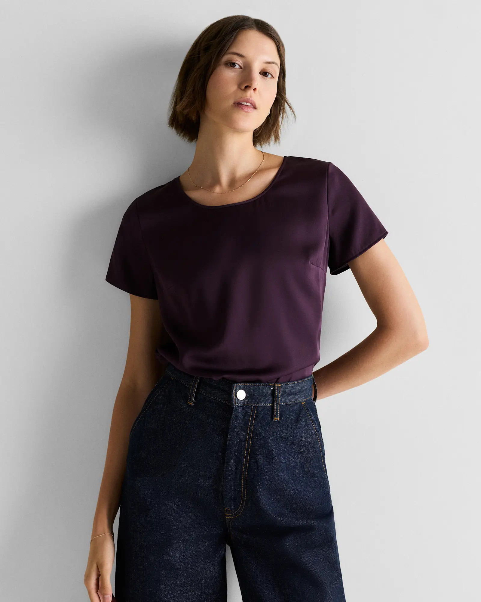 Washable Stretch Silk Tee | Quince