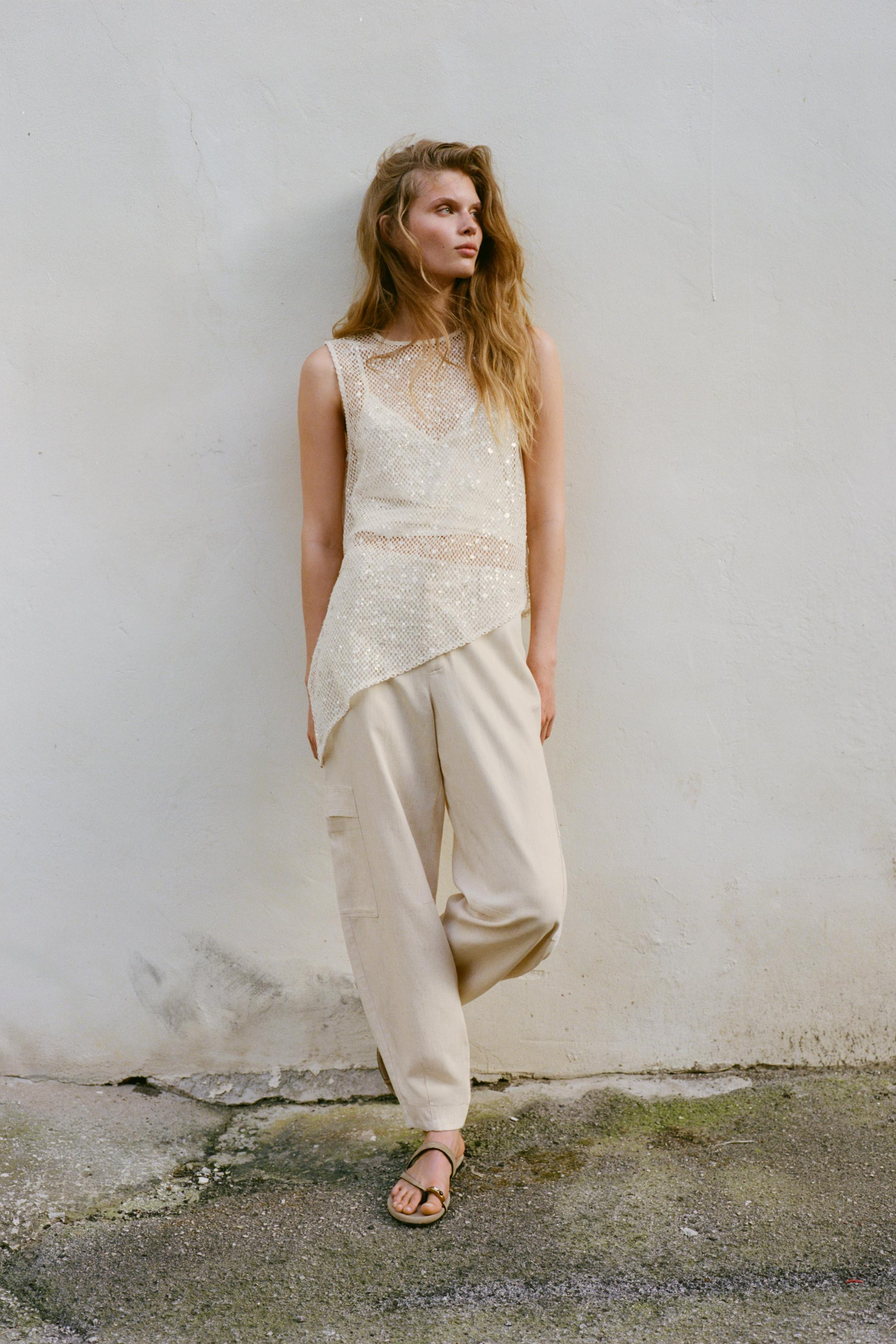 SEQUIN MESH TOP | Zara US