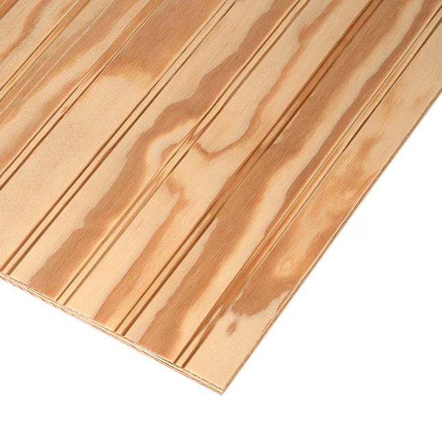 Plytanium Ply-Bead Natural/Rough Sawn 0.3437-in x 48-in x 96-in SYP Plywood Panel Siding | Lowe's