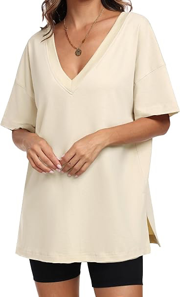 Women's Oversized T-Shirt 
Short Sleeve V Neck Loose Baggy only $7.55!!! 

Wear with your favorite leggings for a cute and easy outfit!!! 

44% off Code: 25DS9472


Ends: June 8, 2025 

 #LTKSummerEdit #LTKActive #LTKSaleAlert