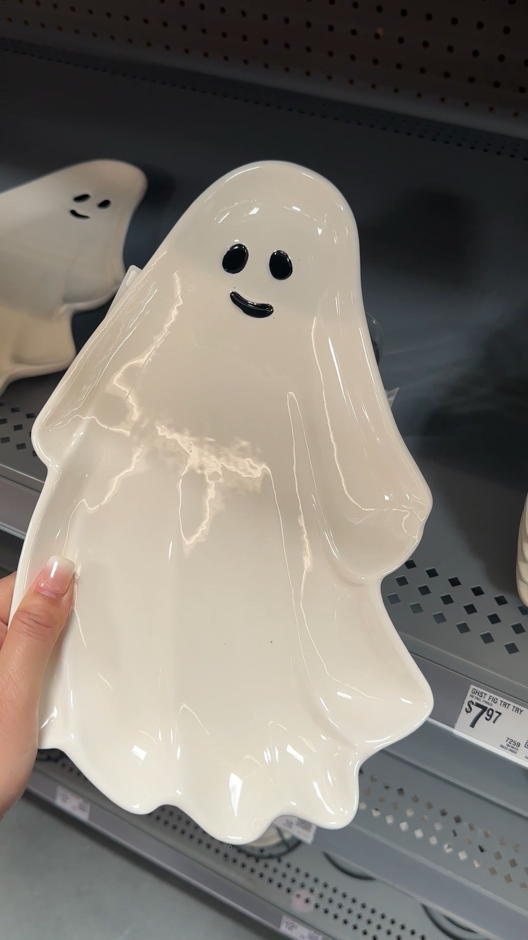 Way to Celebrate Halloween Ceramic Ghost Figural Treat Tray 👻