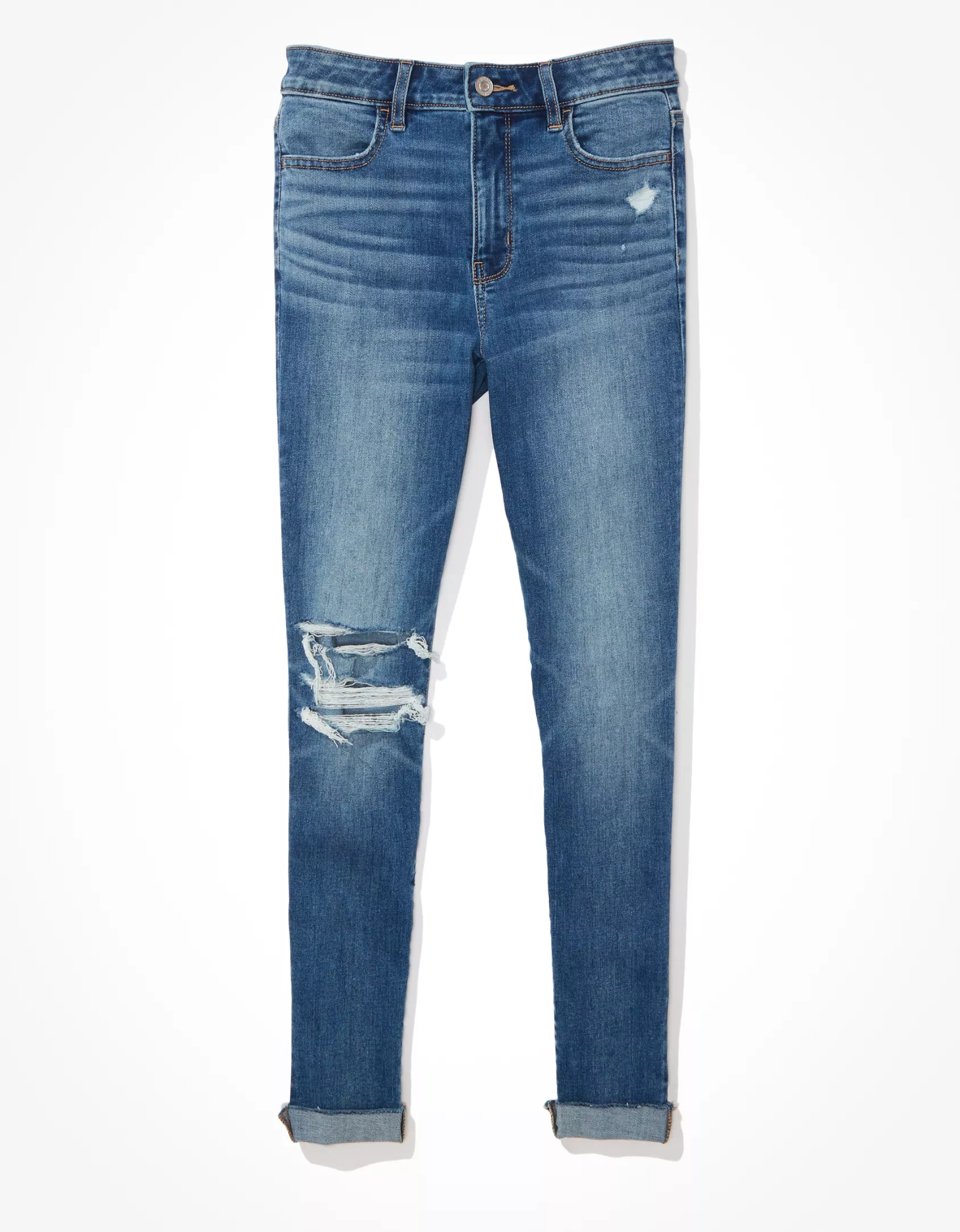 AE Ne(x)t Level Ripped High-Waisted Jegging Crop | American Eagle Outfitters (US & CA)