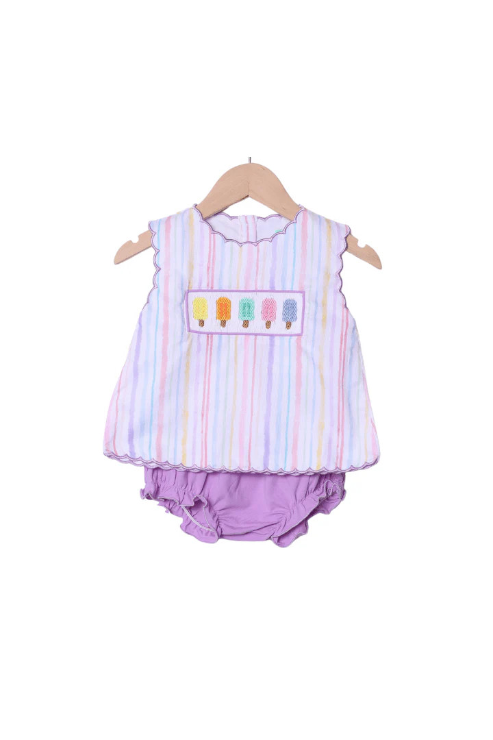 Smocked Popsicle Striped Bloomer Set | The Smocked Flamingo