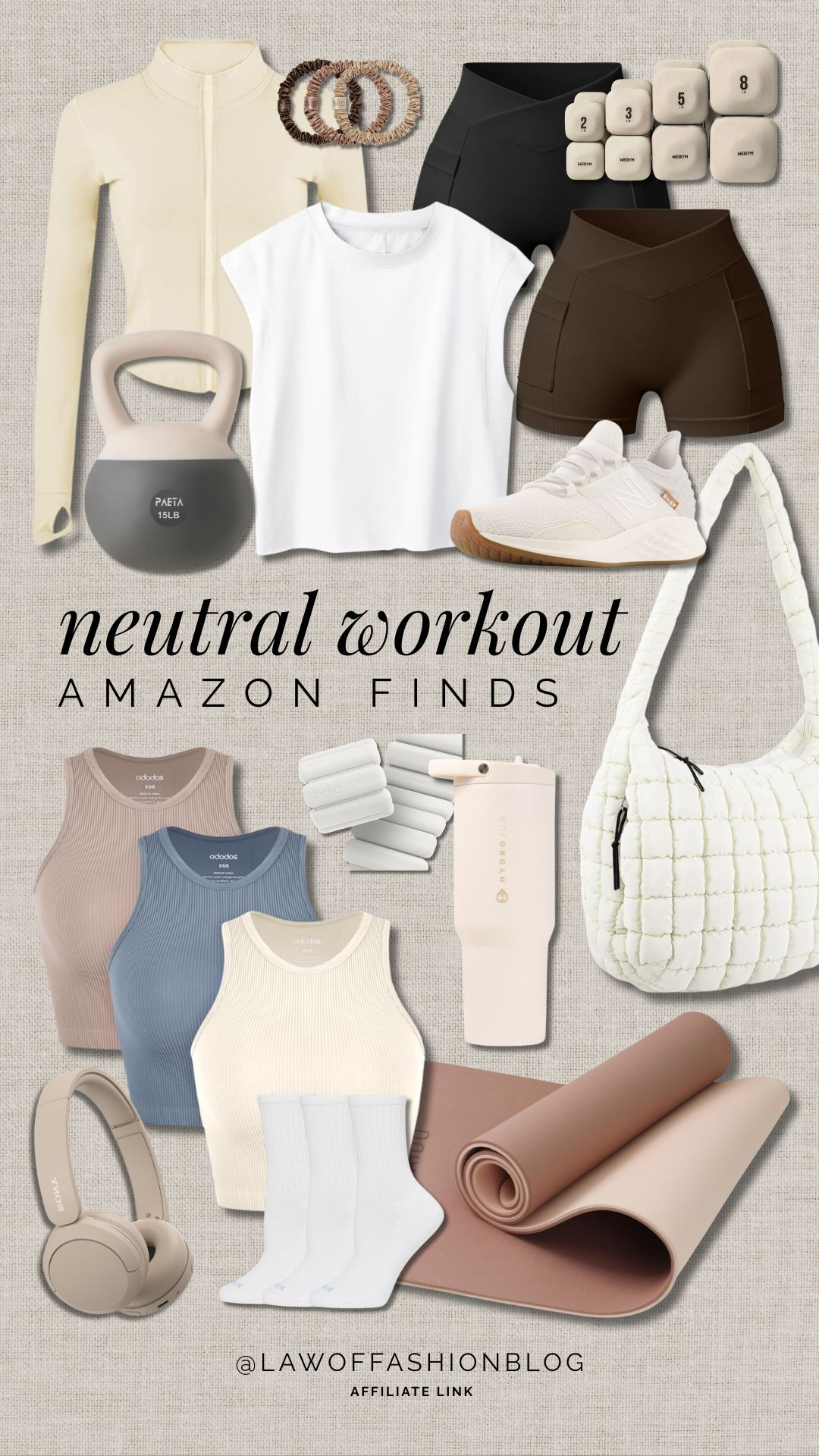 Stylish and comfortable workout essentials from Amazon! Get ready to crush your fitness goals in style. 

Workout gear, activewear, neutral tones, fitness fashion, health and wellness, new year resolutions, summer workout, active, look for less, Amazon activewear. 

 #LTKootd #LTKfitnessgoals #LTKActive