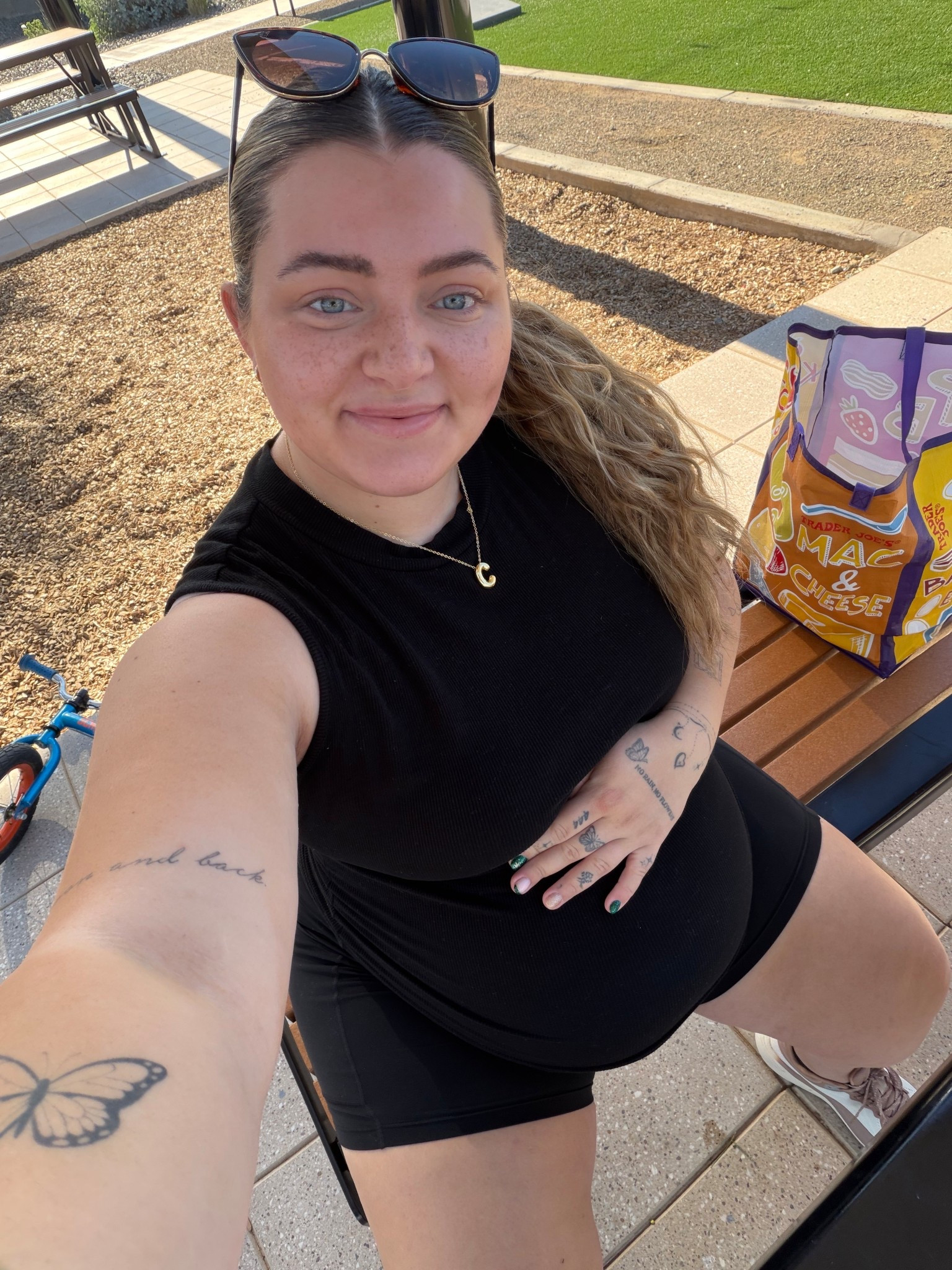 OOTD at 36 weeks pregnant! Wearing a XL for both. 

Maternity. Amazon. Midsize. Size 14  

#LTKHoliday #LTKMidsize